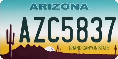 AZ license plate AZC5837