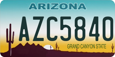 AZ license plate AZC5840