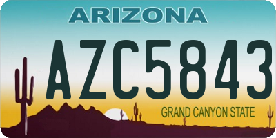 AZ license plate AZC5843