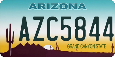 AZ license plate AZC5844