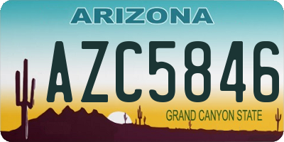 AZ license plate AZC5846
