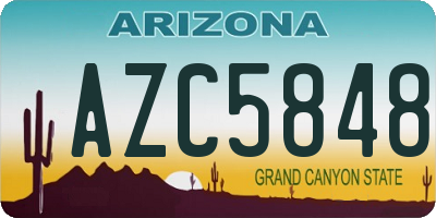 AZ license plate AZC5848
