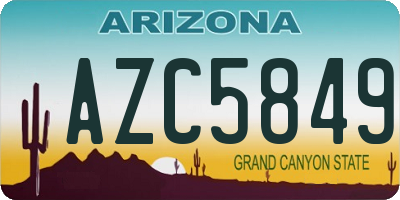 AZ license plate AZC5849