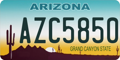 AZ license plate AZC5850