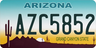 AZ license plate AZC5852