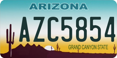 AZ license plate AZC5854