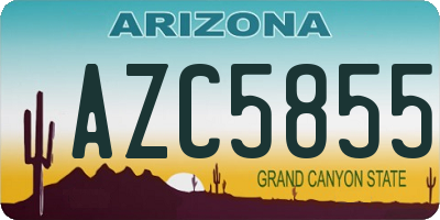 AZ license plate AZC5855