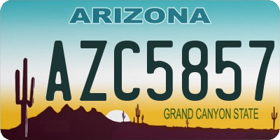 AZ license plate AZC5857
