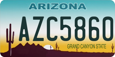 AZ license plate AZC5860