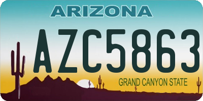AZ license plate AZC5863