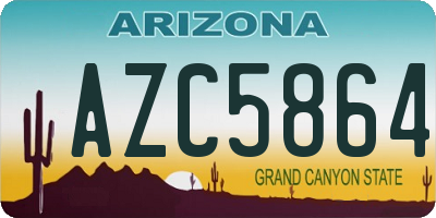AZ license plate AZC5864