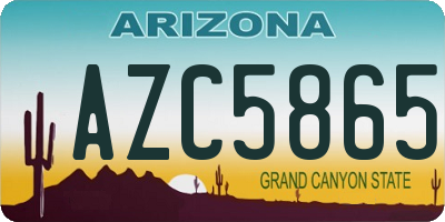 AZ license plate AZC5865