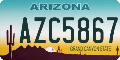 AZ license plate AZC5867