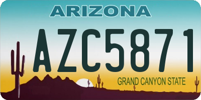 AZ license plate AZC5871
