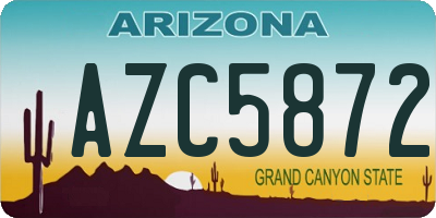 AZ license plate AZC5872