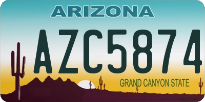AZ license plate AZC5874