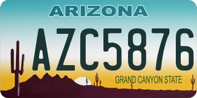 AZ license plate AZC5876