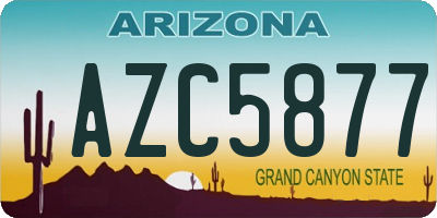AZ license plate AZC5877