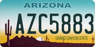 AZ license plate AZC5883