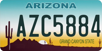 AZ license plate AZC5884
