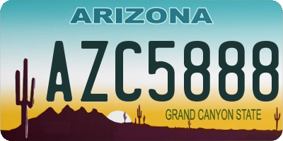 AZ license plate AZC5888