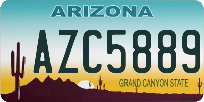 AZ license plate AZC5889