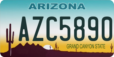 AZ license plate AZC5890