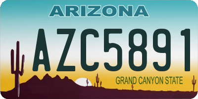AZ license plate AZC5891