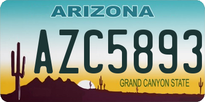 AZ license plate AZC5893
