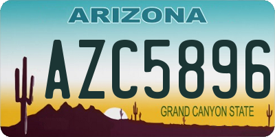AZ license plate AZC5896