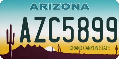 AZ license plate AZC5899