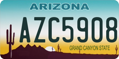 AZ license plate AZC5908