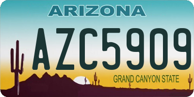 AZ license plate AZC5909