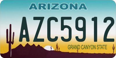 AZ license plate AZC5912