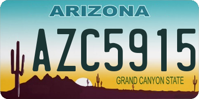 AZ license plate AZC5915