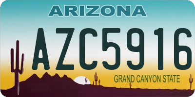 AZ license plate AZC5916