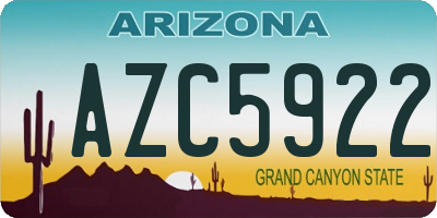 AZ license plate AZC5922