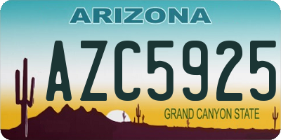 AZ license plate AZC5925