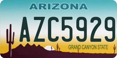 AZ license plate AZC5929