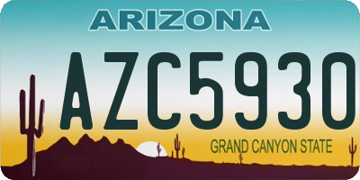 AZ license plate AZC5930