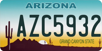 AZ license plate AZC5932