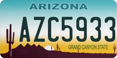 AZ license plate AZC5933