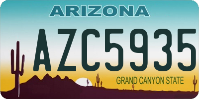 AZ license plate AZC5935