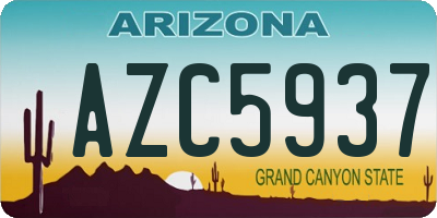 AZ license plate AZC5937