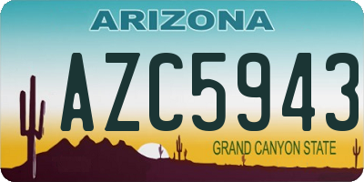 AZ license plate AZC5943