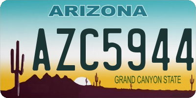 AZ license plate AZC5944