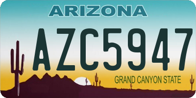 AZ license plate AZC5947