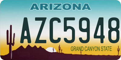 AZ license plate AZC5948
