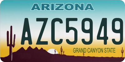 AZ license plate AZC5949