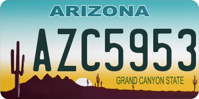 AZ license plate AZC5953